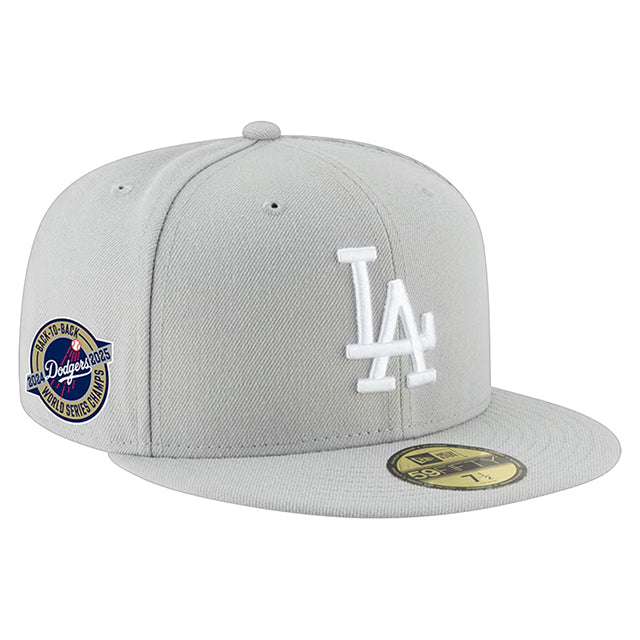ワールドシリーズ2連覇モデル ニューエラ キャップ 59FIFTY ロサンゼルス ドジャース MLB BACK2BACK WORLD SERIES CHAMPIONS FITTED CAP GREY