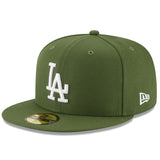 ワールドシリーズ2連覇モデル ニューエラ キャップ 59FIFTY ロサンゼルス ドジャース MLB BACK2BACK WORLD SERIES CHAMPIONS FITTED CAP OLIVE-WHITE