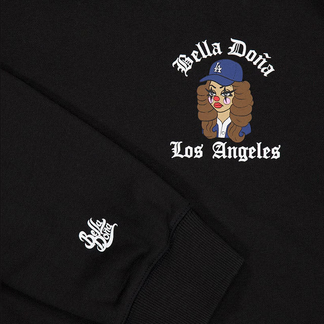 海外取寄 女性用 ニューエラ プルオーバーフーディー ロサンゼルス ドジャース ベラ ドーニャ WOMEN'S PULLOVER HOODIE BLACK