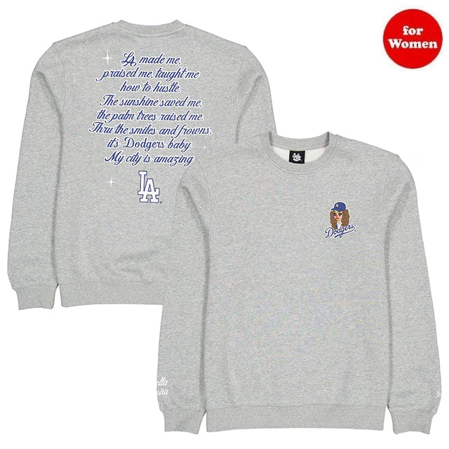 海外取寄 女性用 ニューエラ スウェットシャツ ロサンゼルス ドジャース ベラ ドーニャ WOMEN'S PULLOVER SWEATSHIRT GREY