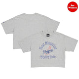 海外取寄 女性用 ニューエラ Tシャツ ロサンゼルス ドジャース ベラ ドーニャ WOMEN'S BOXY CROP T-SHIRT GREY