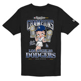 海外取寄 ニューエラ Tシャツ ロサンゼルス ドジャース ベラ ドーニャ 2025 WORLD SERIES CHAMPIONS BETTY BOOP TROPHY T-SHIRT BLACK