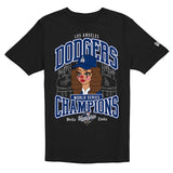海外取寄 ニューエラ Tシャツ ロサンゼルス ドジャース ベラ ドーニャ 2025 WORLD SERIES CHAMPIONS CLOWN ICON T-SHIRT BLACK