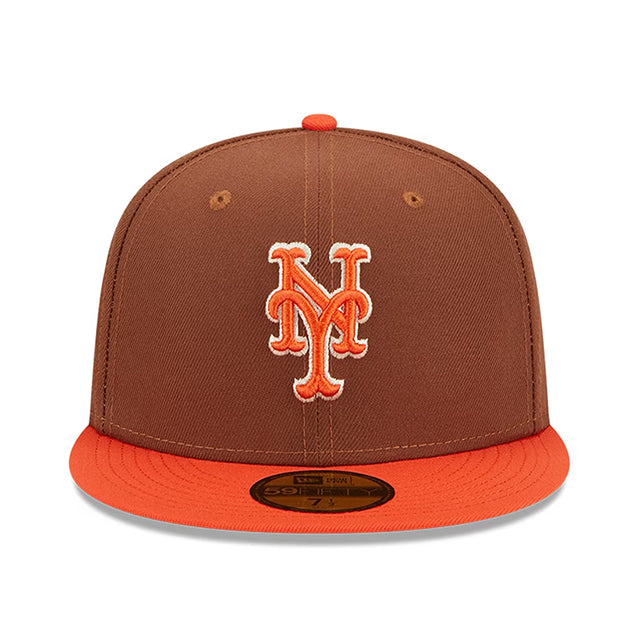 ニューエラ キャップ 59FIFTY ニューヨーク メッツ HARVEST SIDE-PATCH FITTED CAP BROWN ORANGE NEW ERA NEW YORK METS