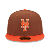 ニューエラ キャップ 59FIFTY ニューヨーク メッツ HARVEST SIDE-PATCH FITTED CAP BROWN ORANGE NEW ERA NEW YORK METS