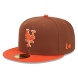 ニューエラ キャップ 59FIFTY ニューヨーク メッツ HARVEST SIDE-PATCH FITTED CAP BROWN ORANGE NEW ERA NEW YORK METS