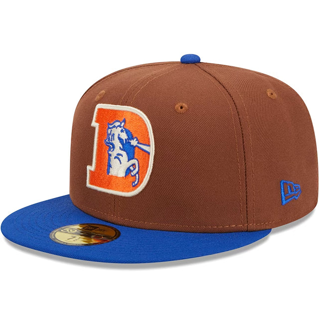 ニューエラ キャップ 59FIFTY デンバー ブロンコス HARVEST SIDE-PATCH FITTED CAP BROWN ROYAL BLUE NEW ERA DENVER BRONCOS