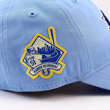 イチロー永久欠番記念モデル ニューエラ キャップ 9TWENTY シアトル マリナーズ MLB COOPERSTOWN NUMBER RETIREMENT STRAPBACK CAP SKY BLUE