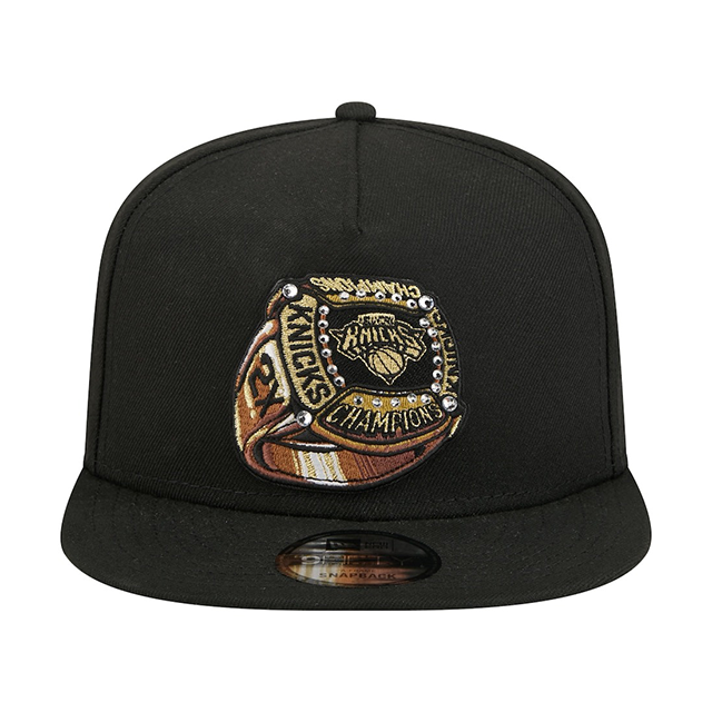 海外取寄 ニューエラ キャップ 9FIFTY ニューヨーク ニックス CHAMPIONSHIP RING A-FRAME SNAPBACK BLACK