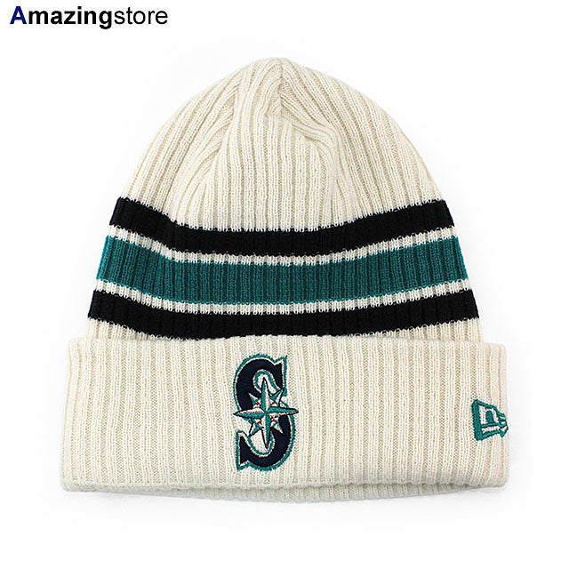 ニューエラ ニットキャップ ビーニー シアトル マリナーズ MLB VINTAGE CUFFED KNIT BEANIE CREAM NEW ERA SEATTLE MARINERS