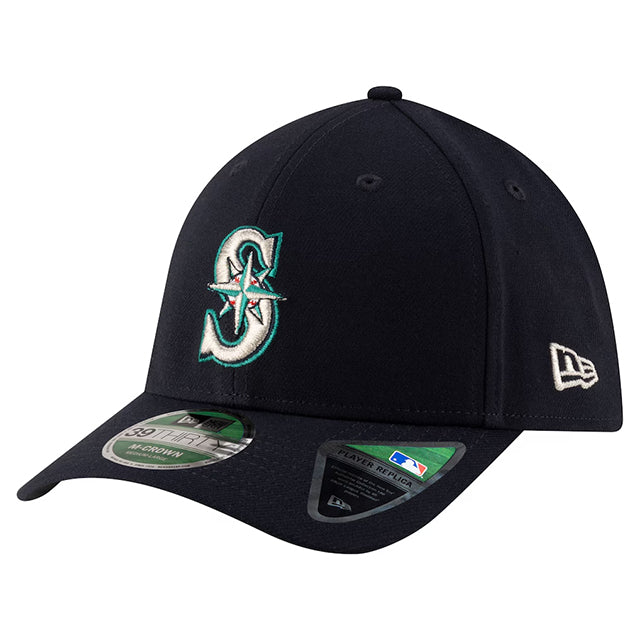 ランディ ジョンソン永久欠番記念モデル ニューエラ キャップ 39THIRTY M-CROWN シアトル マリナーズ MLB NUMBER RETIREMENT SIDE PATCH FLEX FIT CAP NAVY