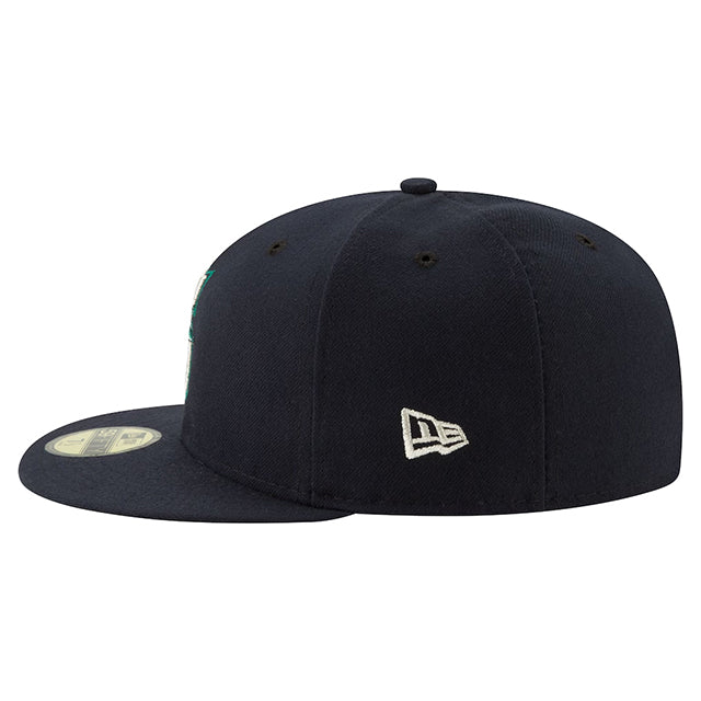 ランディ ジョンソン永久欠番記念モデル ニューエラ キャップ 海外取寄 59FIFTY シアトル マリナーズ MLB NUMBER RETIREMENT SIDE PATCH FITTED CAP NAVY