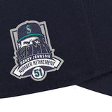 ランディ ジョンソン永久欠番記念モデル ニューエラ キャップ 9FORTY M-CROWN シアトル マリナーズ MLB NUMBER RETIREMENT SIDE PATCH SNAPBACK CAP NAVY