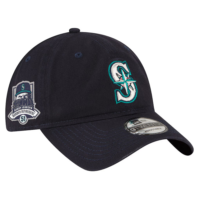 ランディ ジョンソン永久欠番記念モデル ニューエラ キャップ 9TWENTY シアトル マリナーズ MLB NUMBER RETIREMENT SIDE PATCH STRAPBACK CAP NAVY