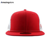 ニューエラ メッシュキャップ 59FIFTY  BLANK MESH-BACK FITTED CAP RED-WHITE  NEW ERA ベーシック