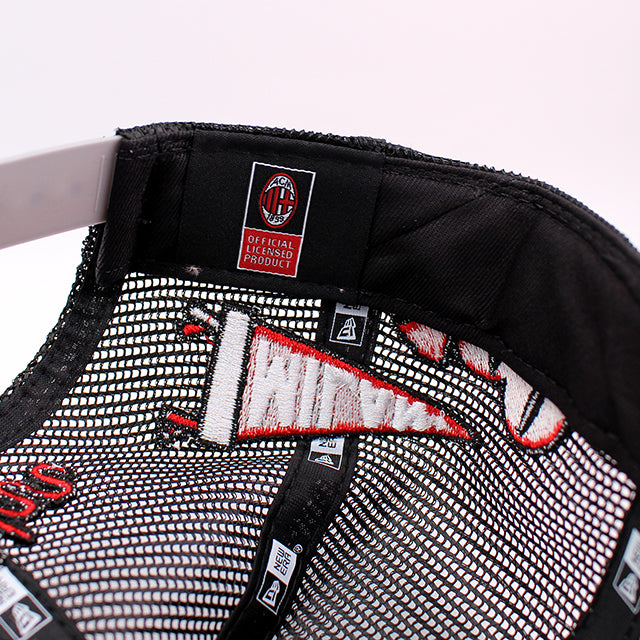 ニューエラ メッシュキャップ ACミラン SERIA A E-FRAME PATCH TRUCKER MESH CAP GREY BLACK