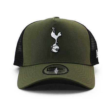 ニューエラ メッシュキャップ トッテナム ホットスパー FC PL REPREVE E-FRAME TRUCKER MESH CAP OLIVE