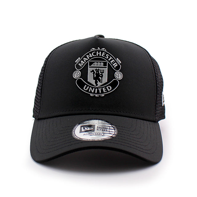 ニューエラ メッシュキャップ マンチェスター ユナイテッド FC PREMIER LEAGUE E-FRAME REFLECTIVE TRUCKER MESH CAP BLACK