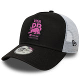 ニューエラ メッシュキャップ ビザ キャッシュアップ RB フォーミュラワン チーム SEASONAL E-FRAME TRUCKER MESH CAP BLACK-WHITE