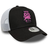 ニューエラ メッシュキャップ ビザ キャッシュアップ RB フォーミュラワン チーム SEASONAL E-FRAME TRUCKER MESH CAP BLACK-WHITE