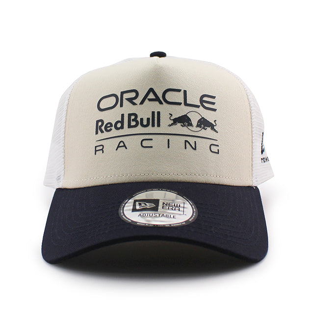 ニューエラ メッシュキャップ オラクル レッドブル レーシング SEASONAL E-FRAME TRUCKER MESH CAP CREAM-NAVY