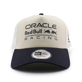 ニューエラ メッシュキャップ オラクル レッドブル レーシング SEASONAL E-FRAME TRUCKER MESH CAP CREAM-NAVY