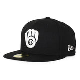 ニューエラ キャップ 59FIFTY ミルウォーキー ブルワーズ MLB TEAM BASIC FITTED CAP BLACK WHITE