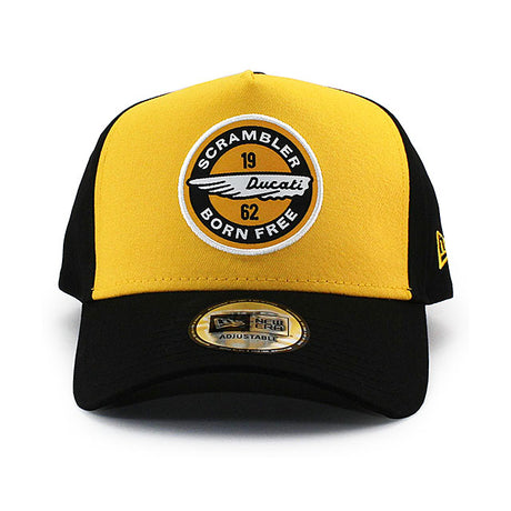 ニューエラ キャップ ドゥカティ コルセ PATCH E-FRAME TRUCKER SNAPBACK CAP GOLD