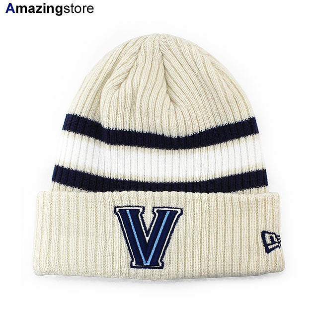 ニューエラ ニットキャップ ビーニー ビラノバ ワイルドキャッツ NCAA VINTAGE STRIPE KNIT BEANIE CREAM NEW ERA VILLANOVA WILDCATS