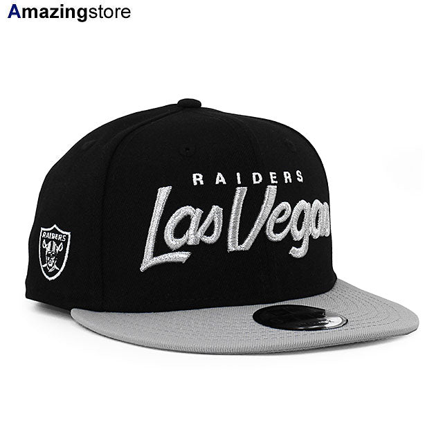 ニューエラ 9FIFTY スナップバック キャップ ラスベガス レイダース NFL LV TEAM-SCRIPT SNAPBACK CAP BLACK-GREY