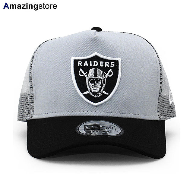 ニューエラ メッシュキャップ 9FORTY ラスベガス レイダース NFL TRUCKER MESH CAP GREY BLACK NEW ERA LAS VEGAS RAIDERS