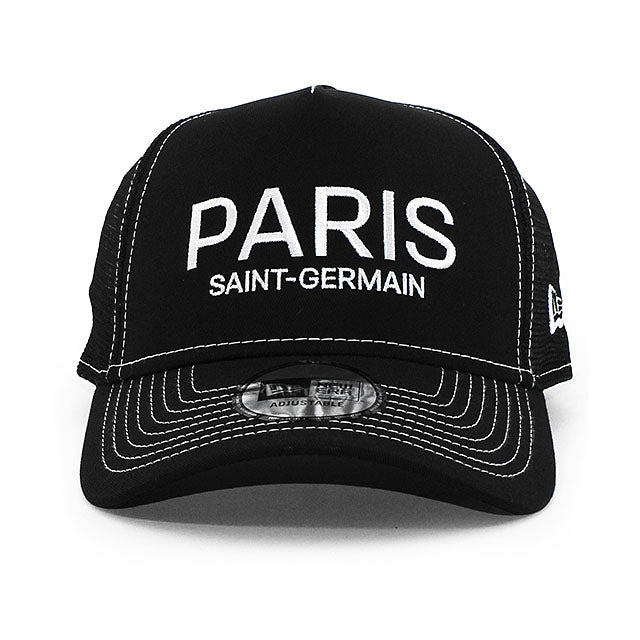 ニューエラ キャップ パリ サンジェルマン FC PSG STITCH TRUCKER MESH CAP BLACK