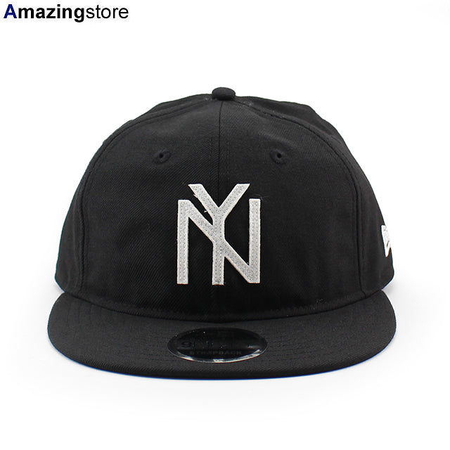 ニューエラ キャップ RC9FIFTY ニューヨーク ブラックヤンキース WOOL FLAT VISOR FELT PATCH STRAPBACK CAP BLACK