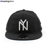 ニューエラ キャップ RC9FIFTY ニューヨーク ブラックヤンキース WOOL FLAT VISOR FELT PATCH STRAPBACK CAP BLACK