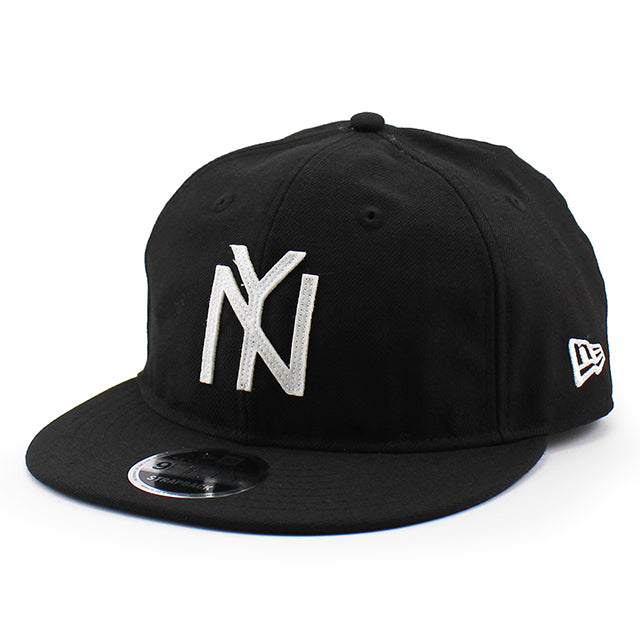 ニューエラ キャップ RC9FIFTY ニューヨーク ブラックヤンキース WOOL FLAT VISOR FELT PATCH STRAPBACK CAP BLACK