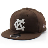 ニューエラ キャップ RC9FIFTY カンザスシティ モナークス WOOL FLAT VISOR FELT PATCH STRAPBACK CAP WALNUT