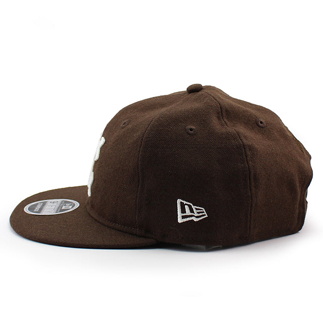 ニューエラ キャップ RC9FIFTY カンザスシティ モナークス WOOL FLAT VISOR FELT PATCH STRAPBACK CAP WALNUT