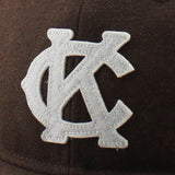 ニューエラ キャップ RC9FIFTY カンザスシティ モナークス WOOL FLAT VISOR FELT PATCH STRAPBACK CAP WALNUT
