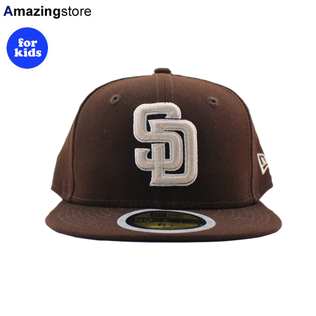 子供用 ニューエラ キャップ 59FIFTY サンディエゴ パドレス YOUTH MLB ON-FIELD AUTHENTIC ALTERNATE FITTED CAP BROWN