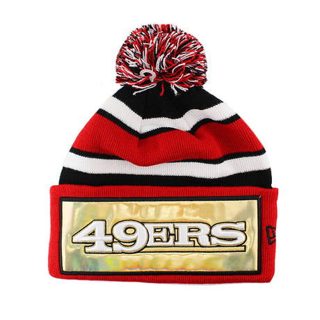 ニューエラ ニット ビーニー サンフランシスコ 49ERS NFL BIG-SCREEN KNIT BEANIE RED BLACK