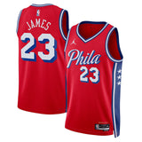 レブロン ジェームスモデル 海外取寄 ジョーダンブランド レプリカユニフォーム フィラデルフィア 76ers SWINGMAN JERSEY STATEMENT EDITION RED