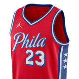 レブロン ジェームスモデル 海外取寄 ジョーダンブランド レプリカユニフォーム フィラデルフィア 76ers SWINGMAN JERSEY STATEMENT EDITION RED