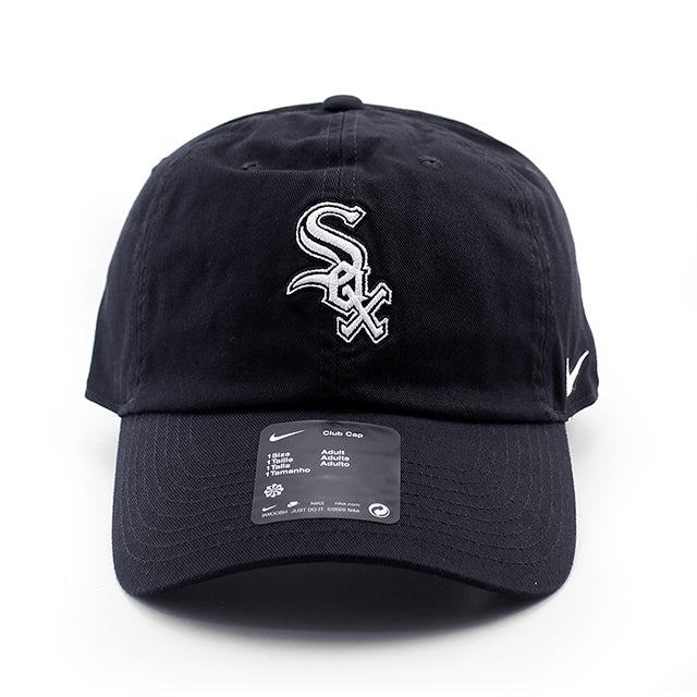 ナイキ キャップ シカゴ ホワイトソックス NIKE CLUB UNSTRUCTURED ORGANIC COTTON CAP BLACK