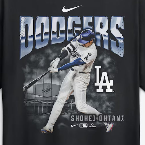 大谷翔平モデル 海外取寄 ナイキ Tシャツ ロサンゼルス ドジャース ENLARGED PLAYER GRAPHIC MAX90 HEEAVYWEIGHT T-SHIRT BLACK
