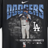 山本由伸モデル 海外取寄 ナイキ Tシャツ ロサンゼルス ドジャース ENLARGED PLAYER GRAPHIC MAX90 HEEAVYWEIGHT T-SHIRT BLACK