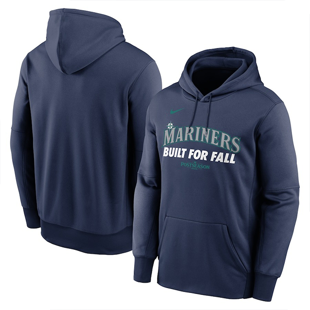海外取寄 2025 ポストシーズンモデル ナイキ プルオーバーフーディー シアトル マリナーズ MLB POSTSEASON AUTHENTIC COLLECTION THERMA FLEECE HOODIE NAVY