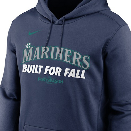 海外取寄 2025 ポストシーズンモデル ナイキ プルオーバーフーディー シアトル マリナーズ MLB POSTSEASON AUTHENTIC COLLECTION THERMA FLEECE HOODIE NAVY
