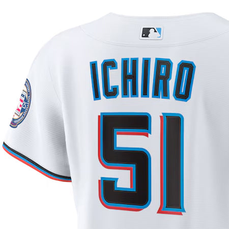 イチロー　マイアミ・マーリンズ　ユニフォーム NIKE Mariners Ichiro Limited Uniform Home White with HOF