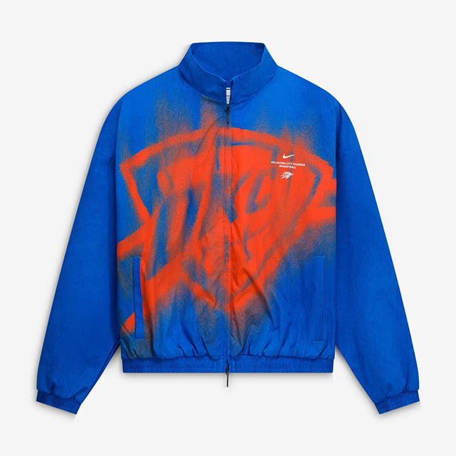 海外取寄 ナイキ ジャケット オクラホマシティ サンダー JACKET 2026-27 STANDARD ISSUE ON-COURT GAME THEATER LOUD FULL-ZIP JACKET BLUE