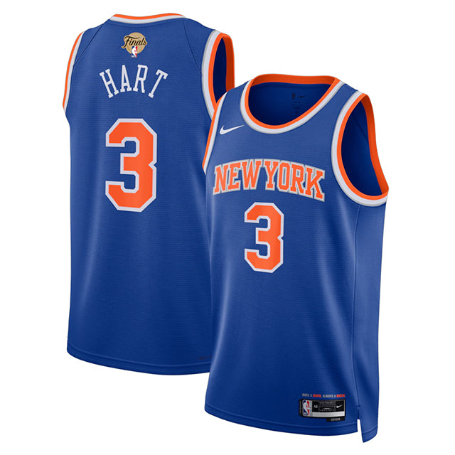 ジョシュ ハートモデル 海外取寄 ナイキ レプリカユニフォーム ニューヨーク ニックス 2026 NBA FINALS PATCH SWINGMAN JERSEY ICON EDITION BLUE